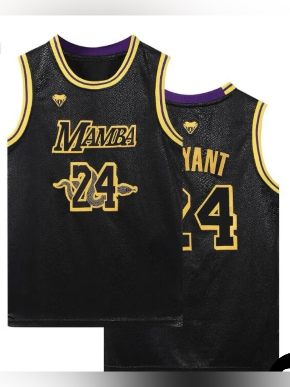 Black & Gold 'Mamba' Basketball Jersey - 24
